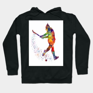 Girl Field Hockey Player Watercolor Sport Hoodie